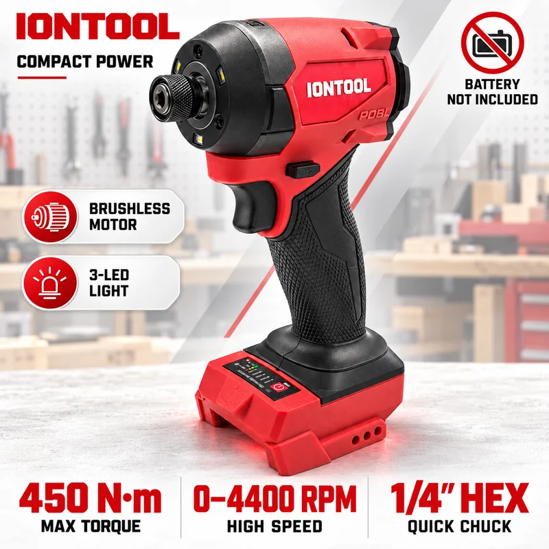 Cordless Impact Driver 1/4 Hex - IONTOOL 450N Avvitatore a impulsi senza