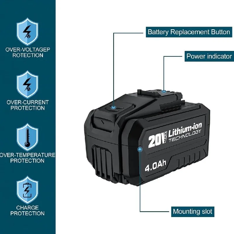 Impact Wrench Battery 4Ah - Batteria 100% Originale 4Ah per WESCO