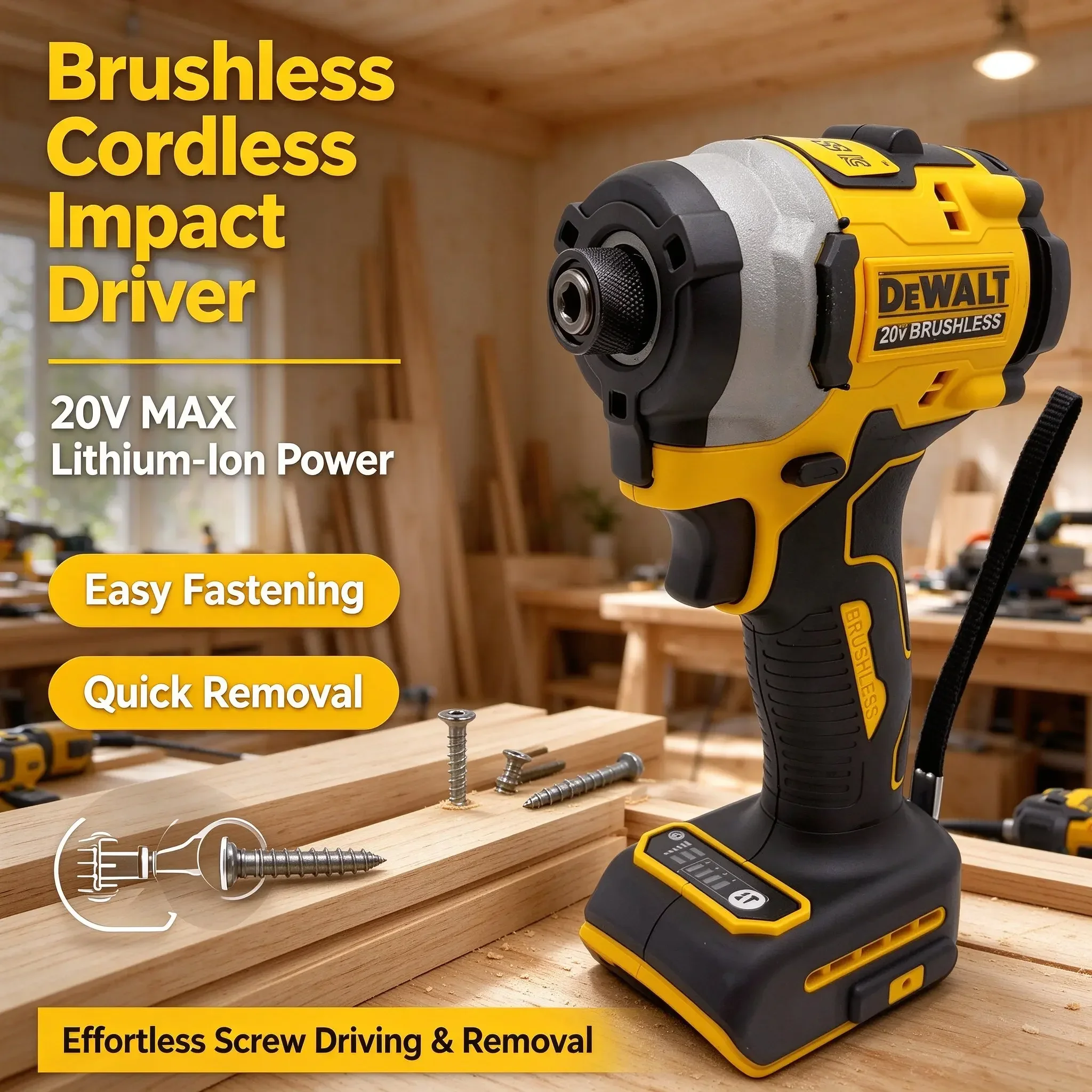 Brushless Impact Wrench 20V - Trapano avvitatore a batteria ricaricabile senza