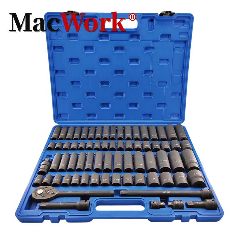 Impact Wrench Socket Set Deep - Set di chiavi a bussola da