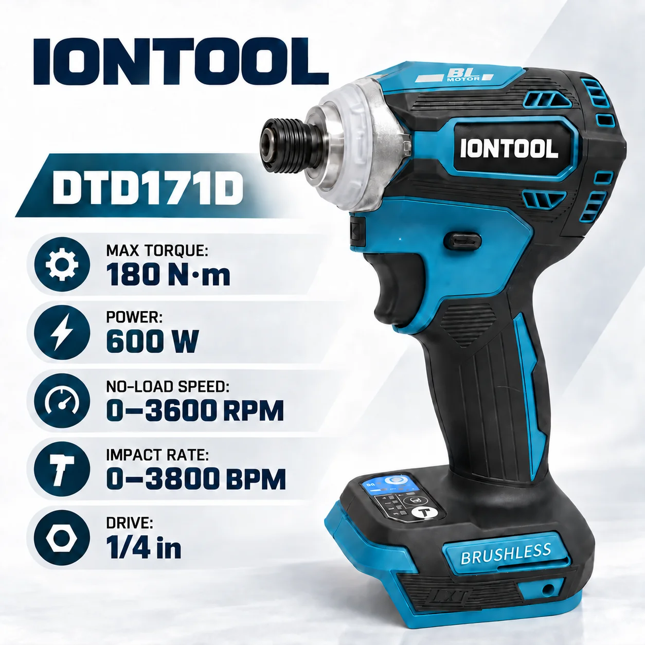 Cordless Impact Driver 1/4 Hex - IONTOOL Avvitatore a impulsi senza fili