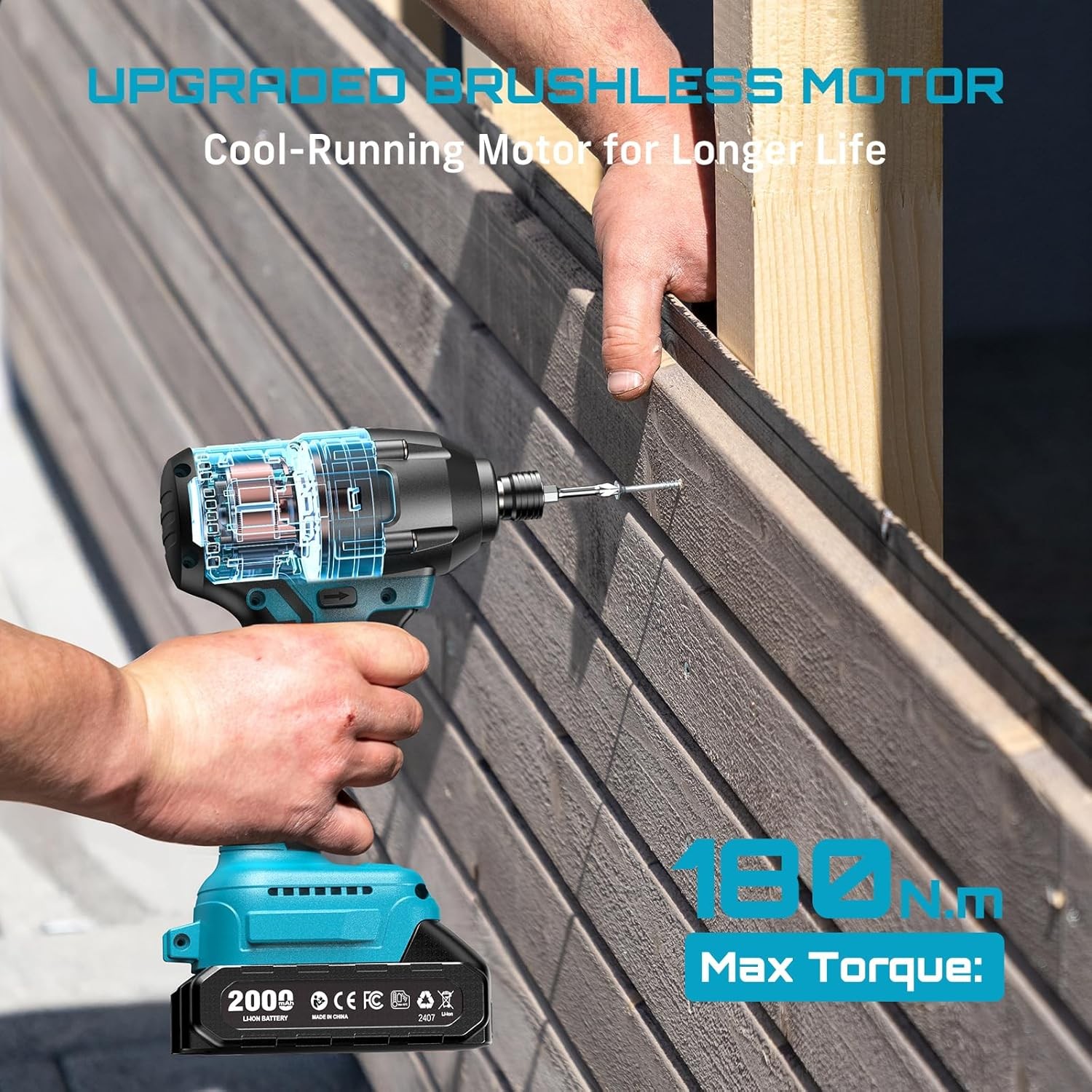 Cordless Impact Driver 1/4 Hex - Seesii S531 Kit Avvitatore a Impulsi