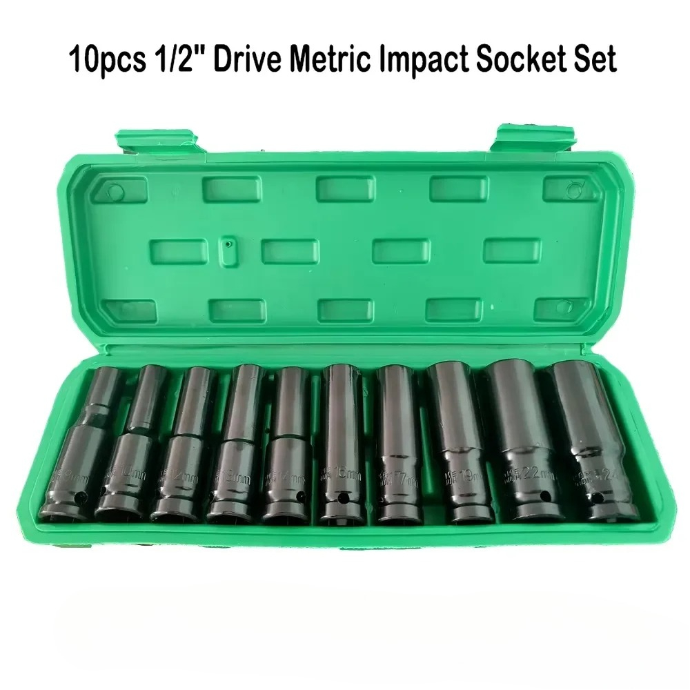 Impact Wrench Socket Set Deep - Set di 10 Chiavi a Bussola