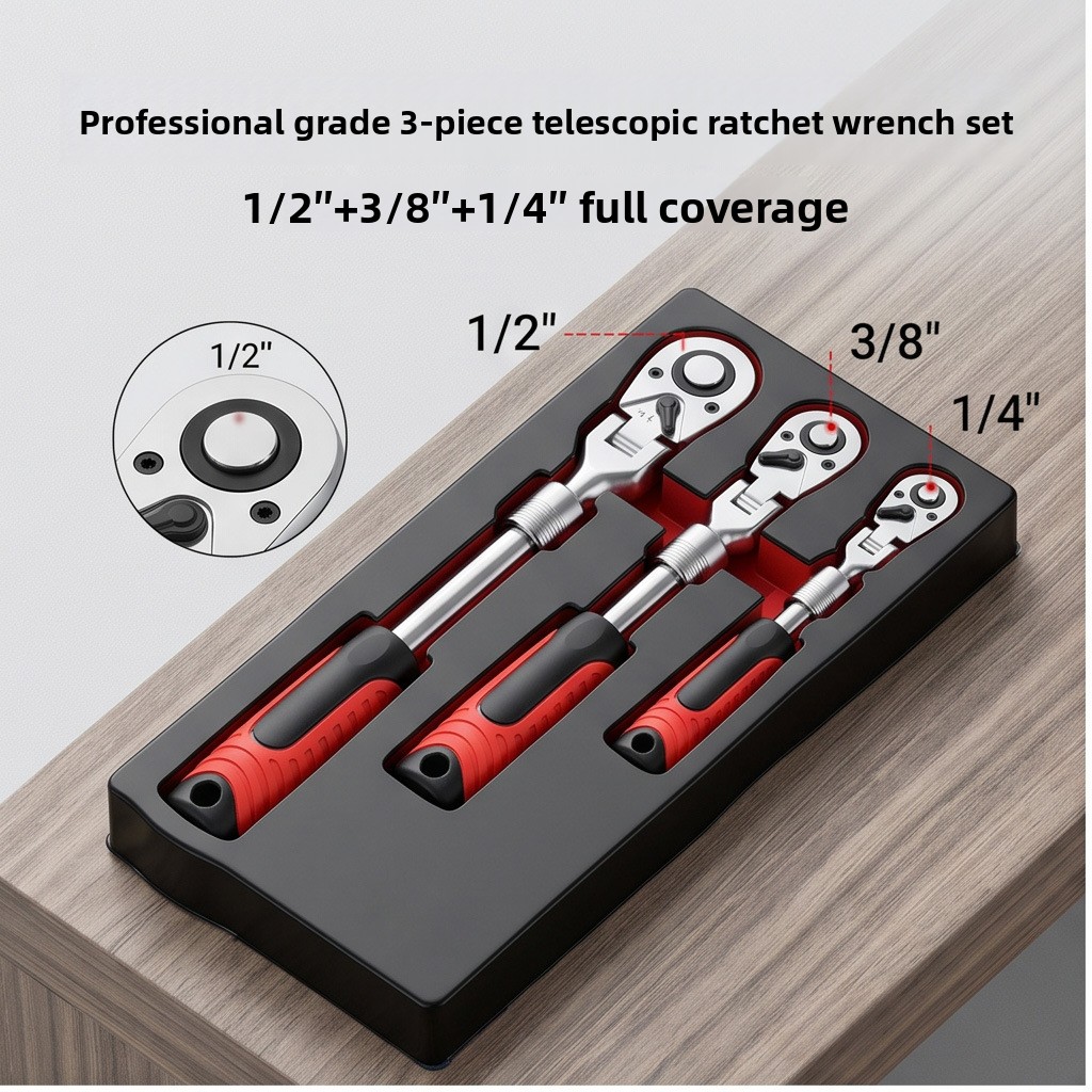 Impact Wrench Digital Torque - Set di 3 chiavi a cricchetto,