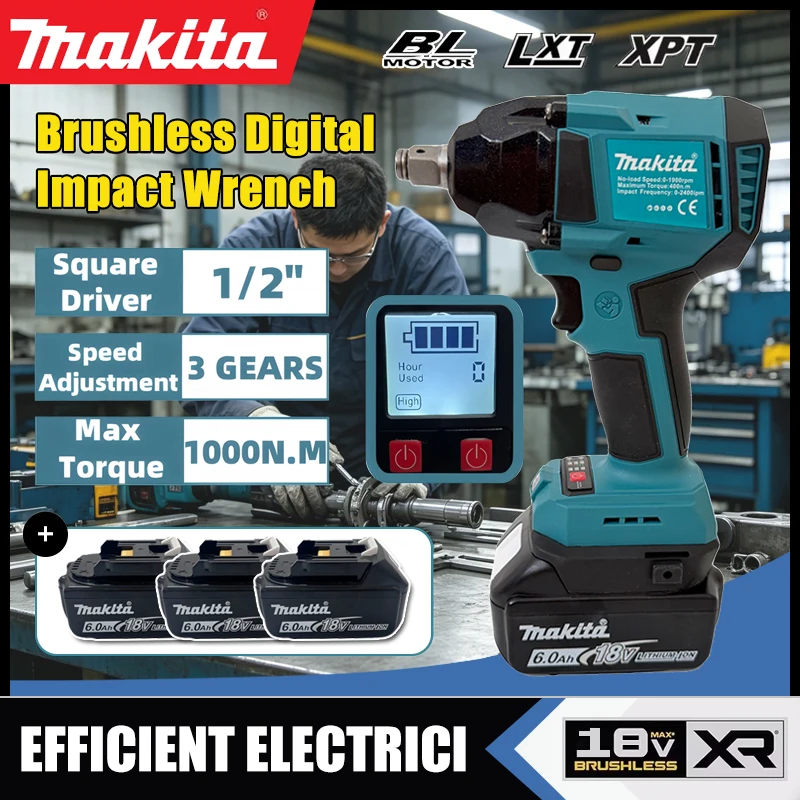 Impact Wrench Digital Torque - Avvitatore a Impulsi Elettrico Makita Senza